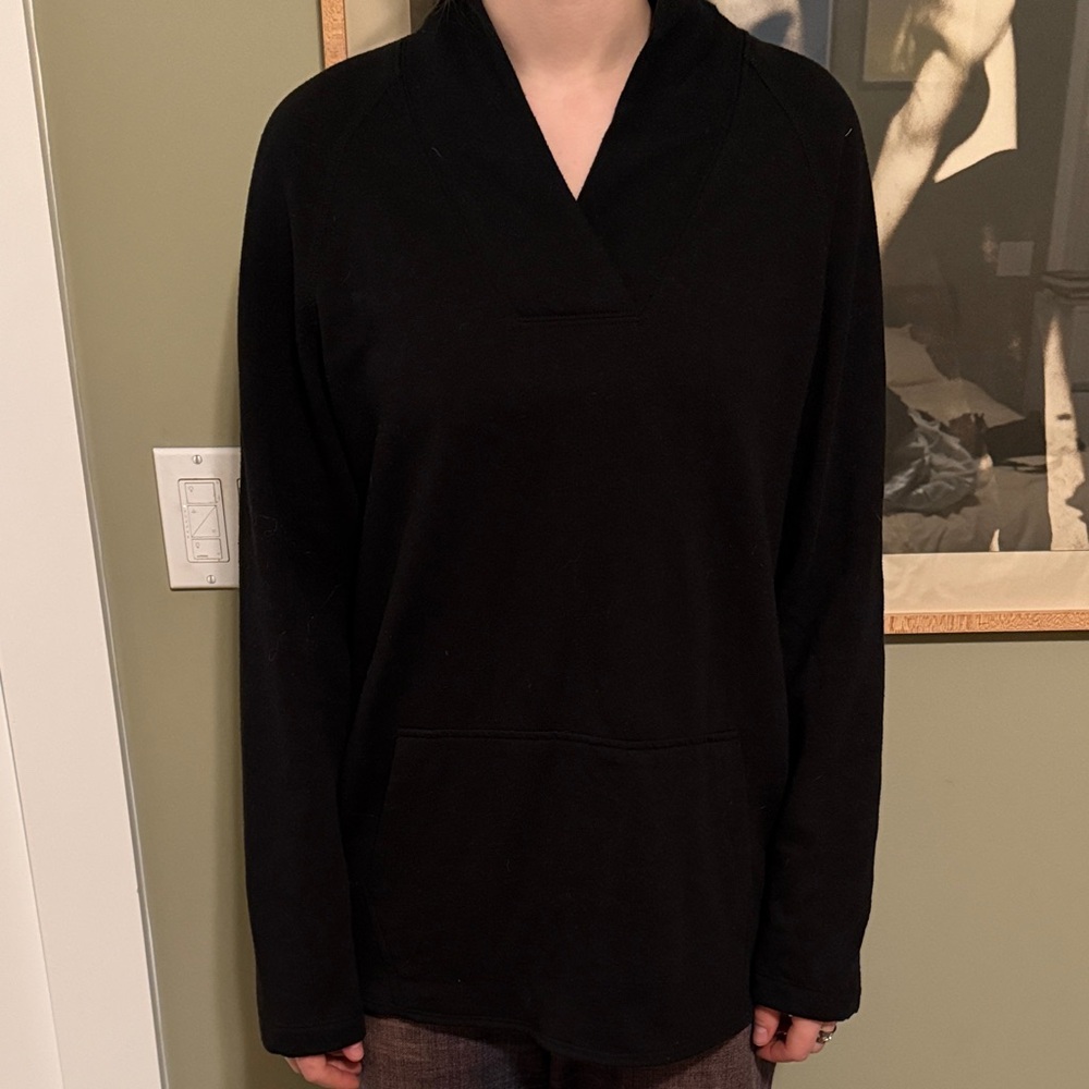 Helmut Lang Black Cowl-Neck Pullover Sweater